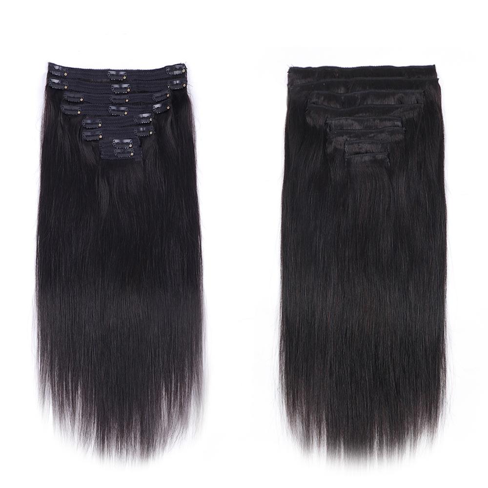 [Super Deal] CheetahBeauty Straight Clip in Hair Extensions Real Human Hair Seamless PU Clip ins Hair for Black Women Clip in 100% Brazilian Remy Hair Extensions 8pcs Per Set with 18 Clips 120g/pack TikTokShopBlackFriday