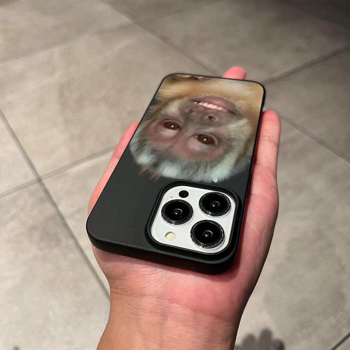 Cute Monkey Pattern Phone Case , Silicone , Shockproof ,Slim, Anti-Scratch Soft Microfiber Lining For iPhone 17 16 15 14 13 12 11 Pro Max Plus Air Y2K