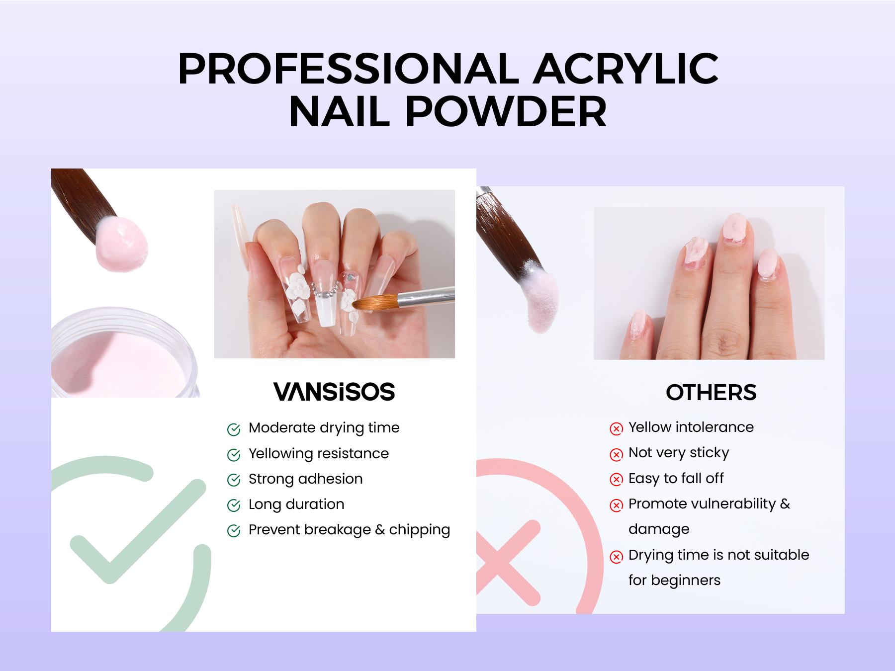 VANSISOS Professional Acrylic Nail Kit for Beginners | Acrylic Nail Charms & Complete Full Nail Supplies