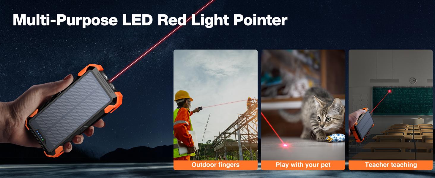 Sudrov 42800 mAh Solar Charger Power Bank Wireless Charger Built in 4 Cables 7 Outputs 15 Watts Fast Charging Power Bank for All Mobile Devices 3 Inputs Solar Portable Charger with Dual Flashlights, Carabiner and Thermometer Sudrov 42800 mAh Solar Charger Power Bank Wireless Charger Built in 4 Cables 7 Outputs 15 Watts Fast Charging Power Bank for All Mobile Devices 3 Inputs Solar Portable Charger with Dual Flashlights, Carabiner and Thermometer