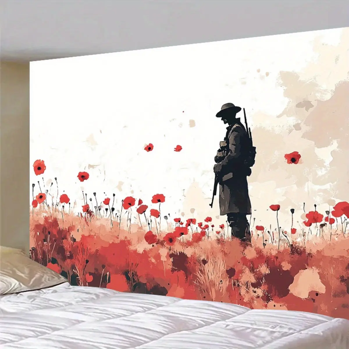 Veteran Theme 2D Flat Super Large Decorative Backdrop Banner - Durable Polyester Reusable Indoor/Outdoor Photo Prop for Multiple Events, Elegant Festive Backdrops & Banners (Various Sizes)