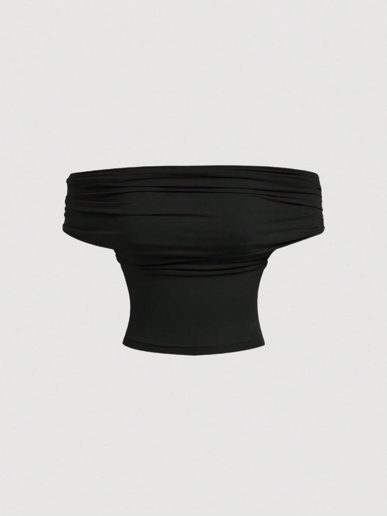 Fashionable New Sexy Blouse Women's Multi Way Wear Ruched Off The Shoulder Tops Draped Cowl Neck Halter Tops 3 Ways to Wear Womenswear