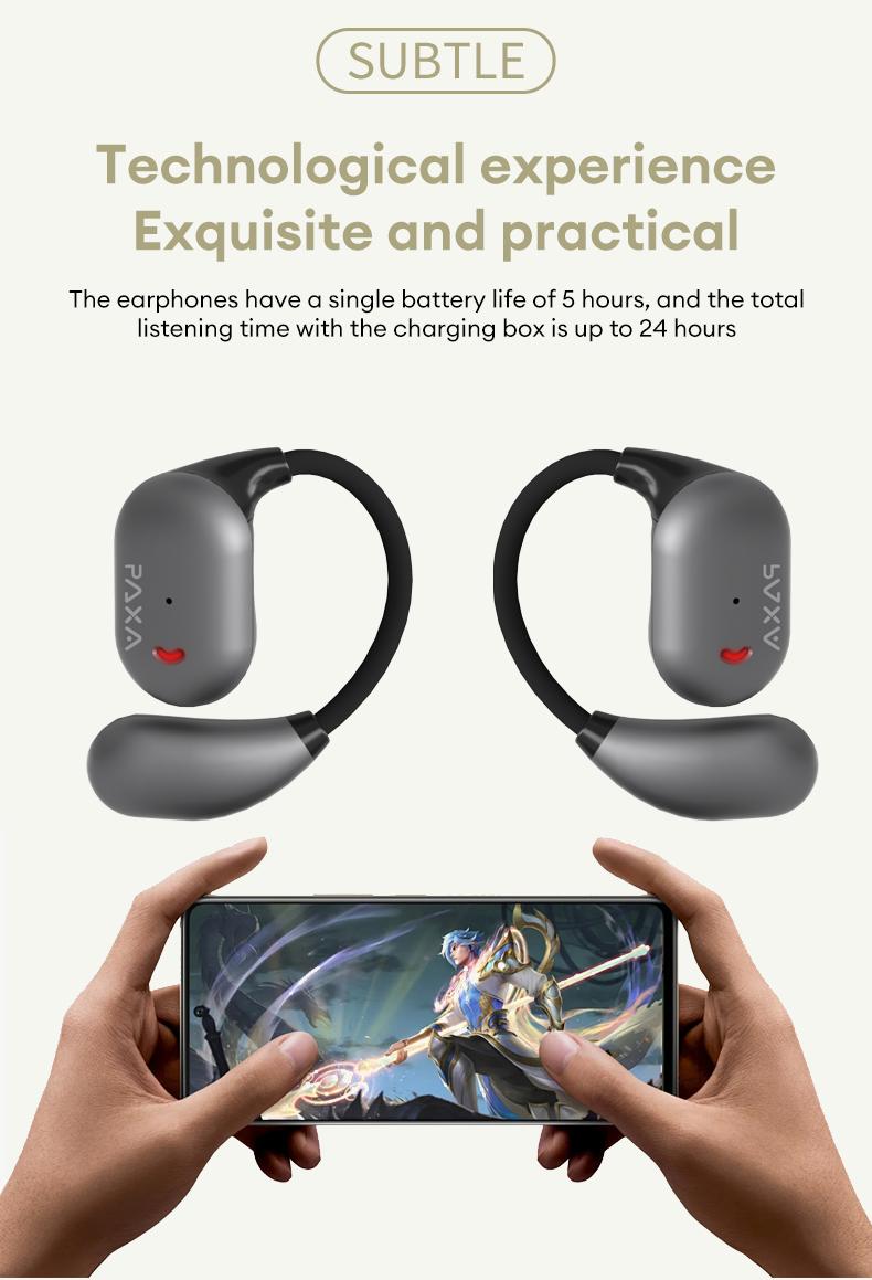 KC10 Bluetooth Earphones,OWS Wireless Bluetooth 6.0 Earbuds High-Fidelity Robust Bass Sound Headphones Ultra-Comfort Ergonomic Ear-Hanging Electronic Headsets