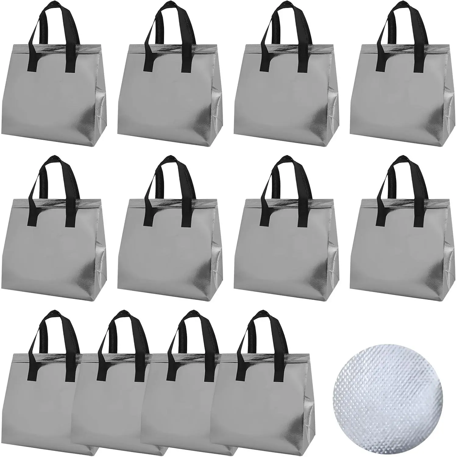 12 count Insulated Lunch Bag Disposable Cooler Bag Thermal Grocery Take  Bags for  Delivery Party Drink Picnic Holiday,