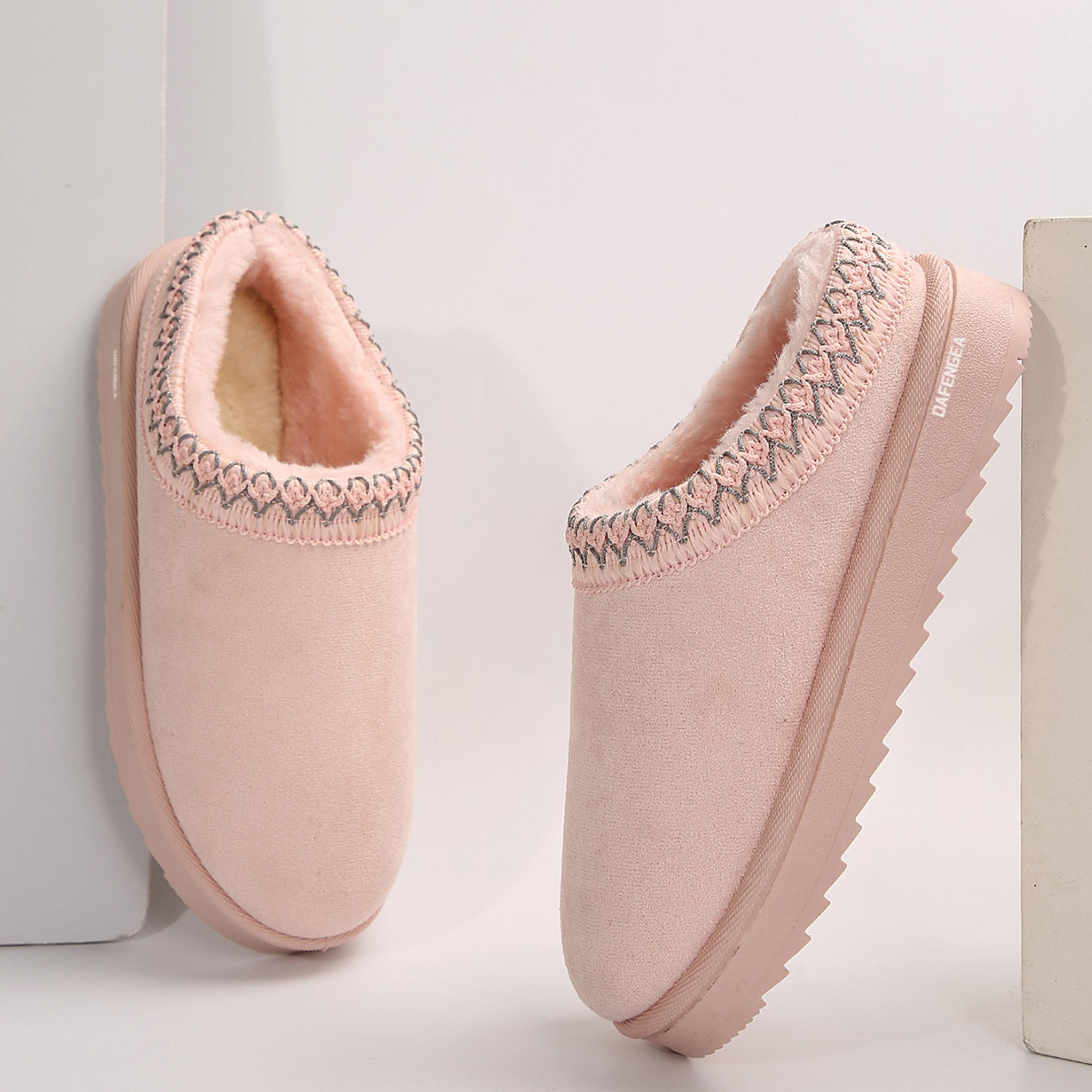 Women's Platform Slippers and Ankle Boots with Slip-On Soles Warm and Comfy House Shoes for Cold Weather