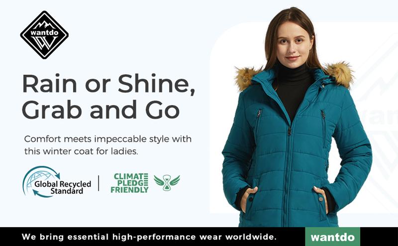 Women's Warm Winter Coat Heavy Puffer Jacket Parka with Trimmed Hood Womenswear Tops Fitted Outerwear  Lady Long Sleeve windbreaker jackets