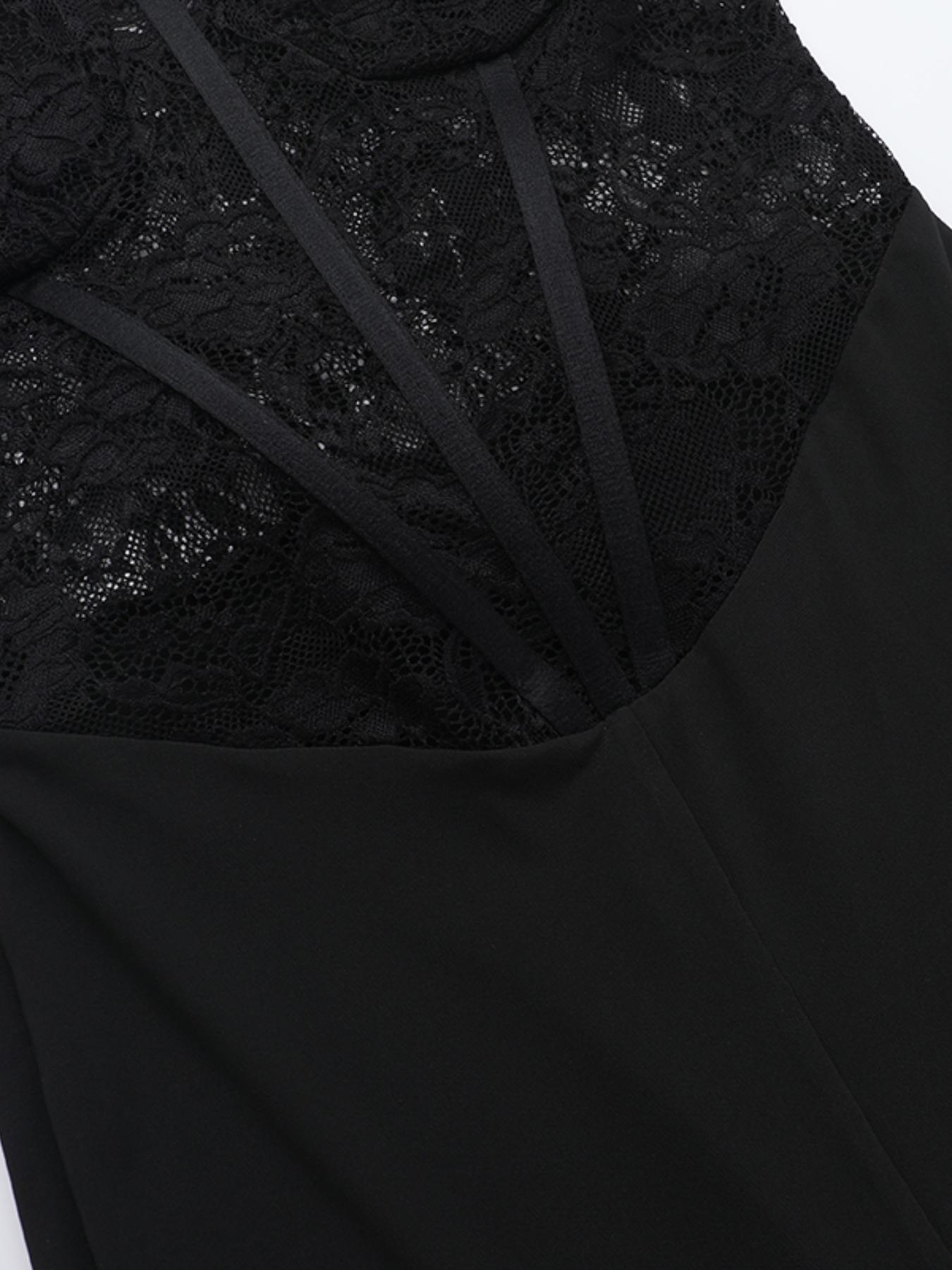 Lace Halter One-Piece Jumpsuit, Elegant Lace Design, Comfortable Fit, Slim, Perfect for Casual & Formal Wear, Women's Fashion