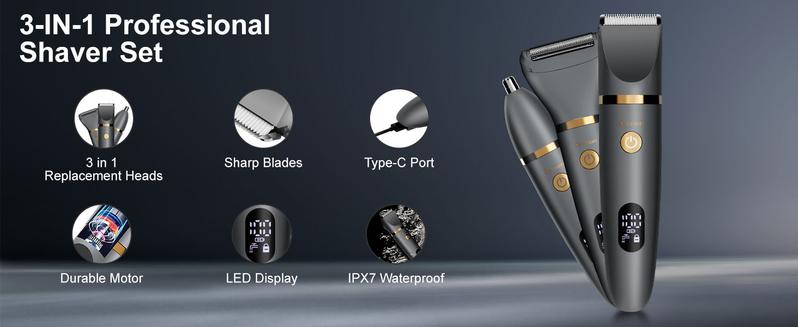 Scttomon 3 in 1 Electric Body Hair Trimmer,Groin Hair Trimmer for Men,Waterproof Electric Shaver Nose Hair Trimmer,Men's Hair Removal Device Cordless,Manscape Trimmer with Standing Recharge Dock Scttomon 3 in 1 Electric Body Hair Trimmer,Groin Hair Trimmer for Men,Waterproof Electric Shaver Nose Hair Trimmer,Men's Hair Removal Device Cordless,Manscape Trimmer with Standing Recharge Dock