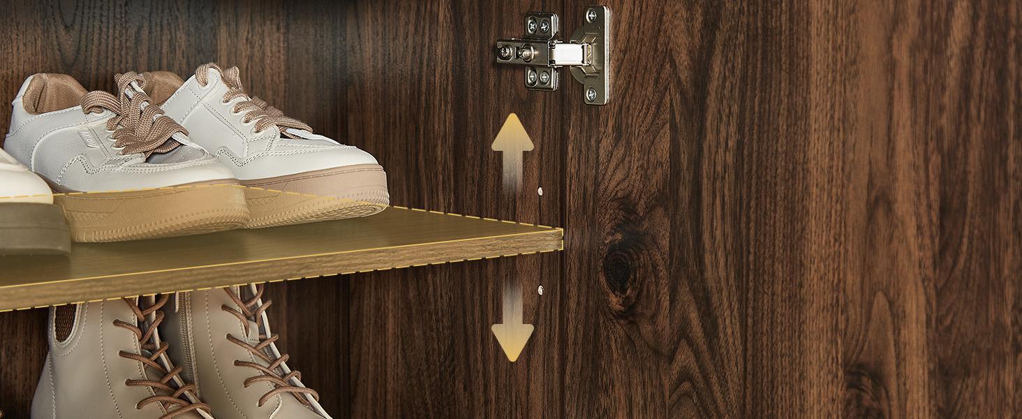 ONBRILL Shoe Storage Cabinet with Doors, Large Shoe Cabinet Storage for Entryway, Wooden 6 Tier Shoe Organizer Cabinets with Adjustable Shelves for Entrance Hallway Living Room Foyer【BlackFridayDeal】