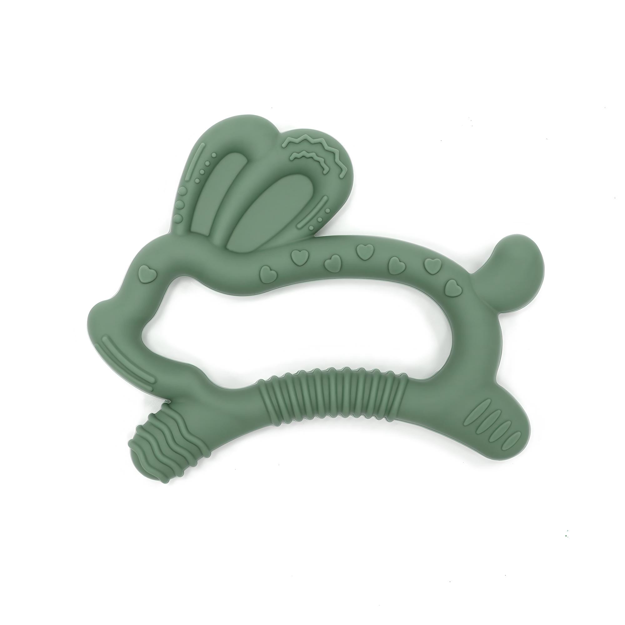 Baby Teething Toy, Easy to Grip Rabbit Silicone Teether, Comfortable & Safe Design, Perfect for Soothing Baby Gums
