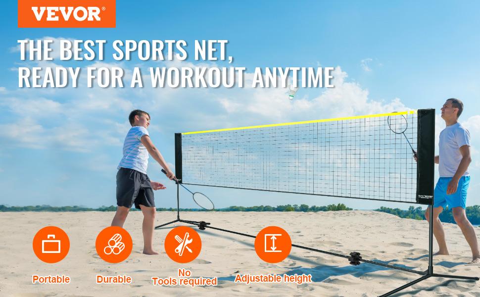 fathersdaygift VEVOR Badminton Net, Height Adjustable Volleyball Net, 10ft Wide Foldable Pickleball Net, Portable Easy Setup Tennis Net Set with Poles, Stand and Carry Bag, for Kids Backyard Game Indoor Outdoor Use fathersdaygift VEVOR Badminton Net, Height Adjustable Volleyball Net, 10ft Wide Foldable Pickleball Net, Portable Easy Setup Tennis Net Set with Poles, Stand and Carry Bag, for Kids Backyard Game Indoor Outdoor Use