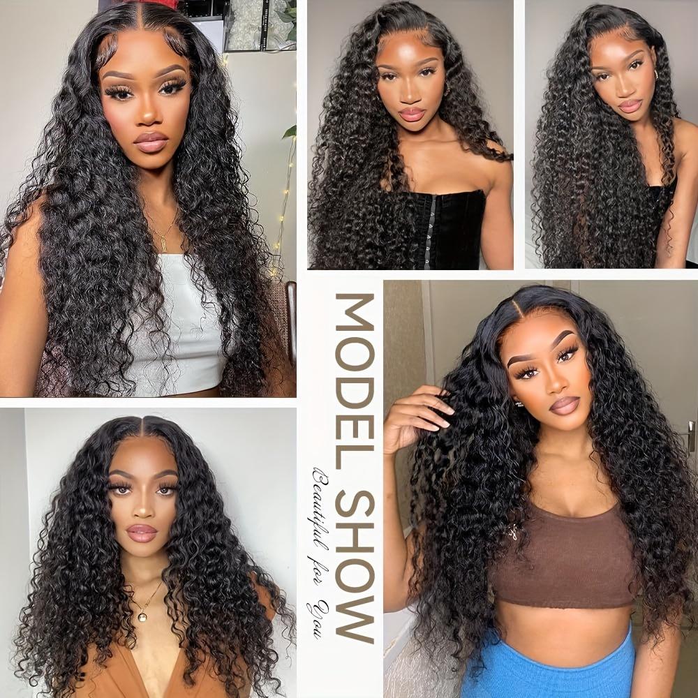 Bling Hair Kinky Curly Lace Front Wig 13x6 HD Transparent Deep Curly Human Hair with Natural Color 180% Density for Women