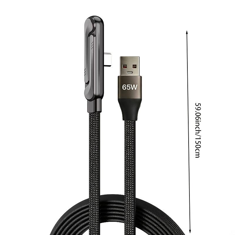 65W Flat Braided Fast Charging Cable,  Phone Holder | 2-in-1 Foldable Holder, Durable Multifunctional Charging Cable Suitable for Smartphones and Tablets, Samsung Type-C Charging Cable