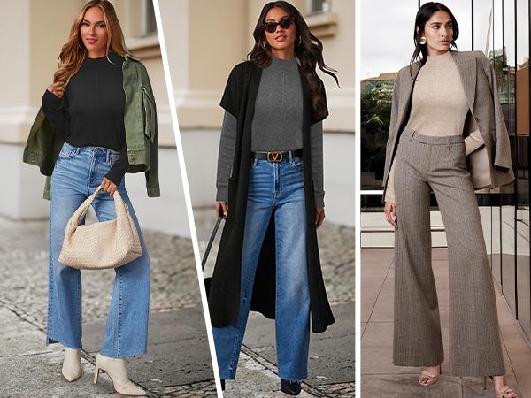 Arach&Cloz Womens Spring 2026 Sweater Tops Business Casual Outfits Work Mock Neck Long Sleeve Turtleneck Dressy Pullover Arach&Cloz Womens Spring 2026 Sweater Tops Business Casual Outfits Work Mock Neck Long Sleeve Turtleneck Dressy Pullover