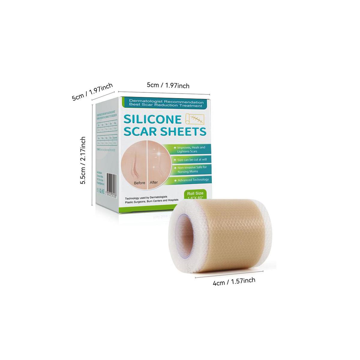 Multifunctional Silicone Protective Sheet (1.6" x 60" Roll, 1.5 Meters) – Suitable for Acne, Chest, Makeup, Concealment, and More Uses  -Waterproof, breathable, reusable