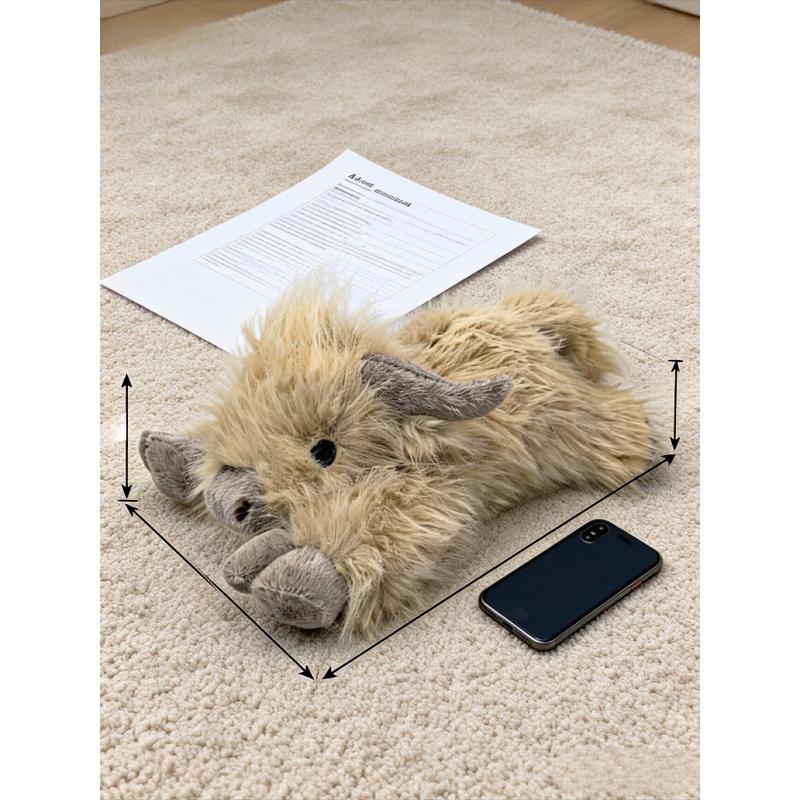 3 sizes of Scottish Highland plush cow toys, cute fluffy cow plush doll pillows, Cute cow design, realistic plush decorations, suitable for adults and children's birthdays and Christmas gifts