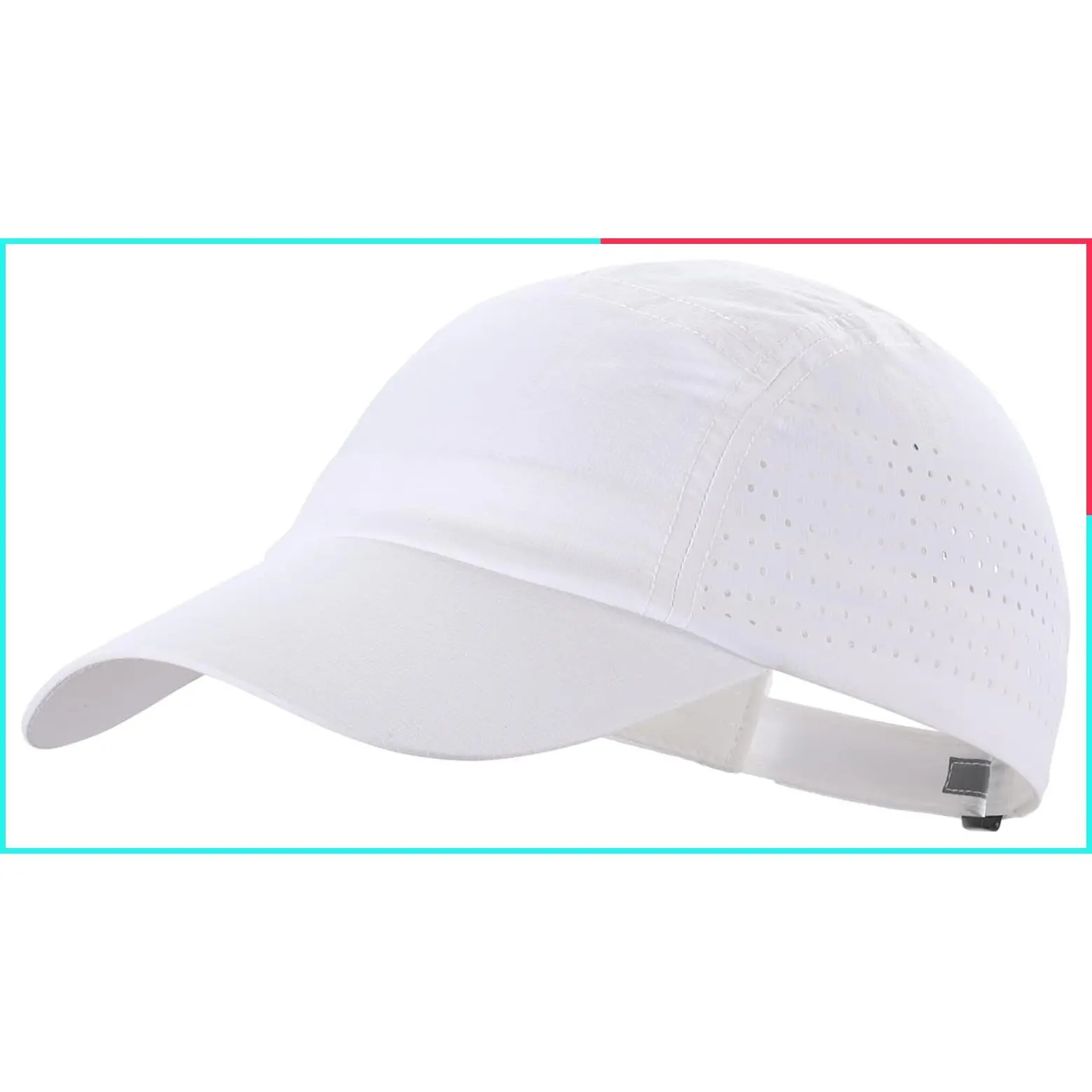 Men's Breathable Quick-Dry Reflective Running Cap - Lightweight Adjustable Unstructured Baseball Hat