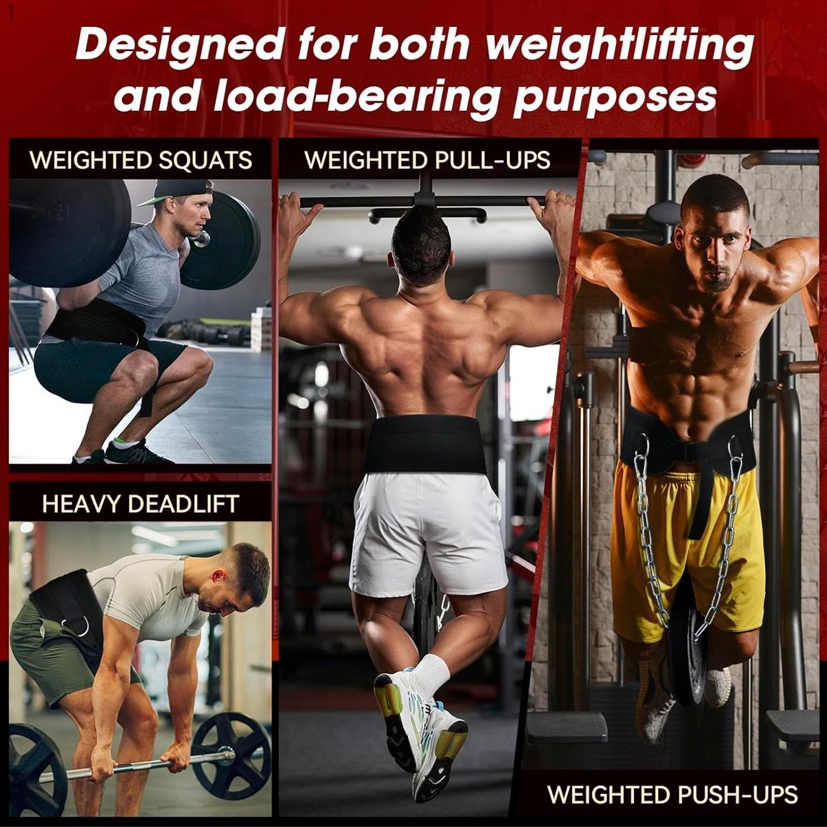 Dip Belt for Weightlifting, Weight Belt with Chain for Pullup, Weight Lifting Belt,Lifting Belt,Powerlifting Gym Belt for Pull Up, Squats, Powerlifting & Deadlift,Dip Belt,Capacity Up to 440 LBS,Waist Adjustable,Deadlifts & Added Weight Training