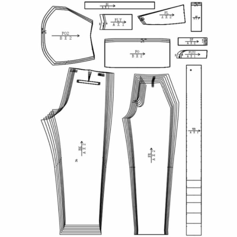 Men's XS-3xl Sewing Pattern Set, 7 Sizes, DIY Clothing Template, Custom Fabric Design, Handmade Fashion, Craft Supplies