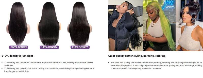 Lemoda 210% Density Full 13x6 SKINLIKE Real HD Lace Frontal Wigs Straight 13x6 Full Lace Frontal Virgin Human Hair Wigs Invisible 0.1mm Ultra-thin Knots Frayed Ends Lace Wig