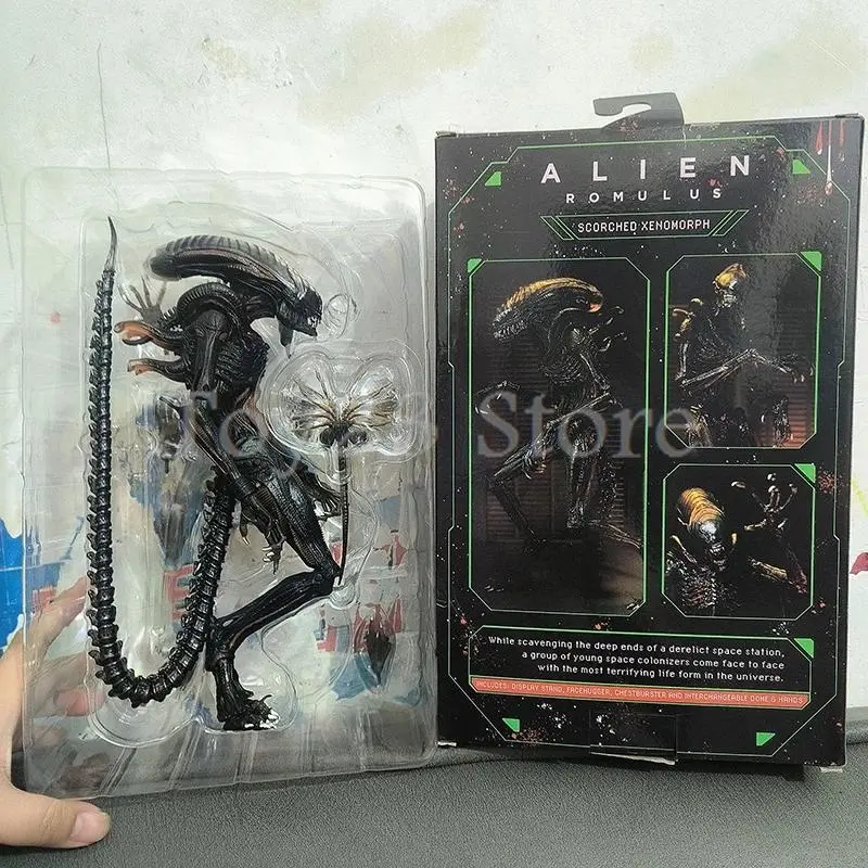 2026 hot item Alien Romulus Scorched Xenomorph Anime Figure Aliens vs Predator Action Figure Collection NECA Movie Toy Doll Birthday Gift 20cm Popular toys