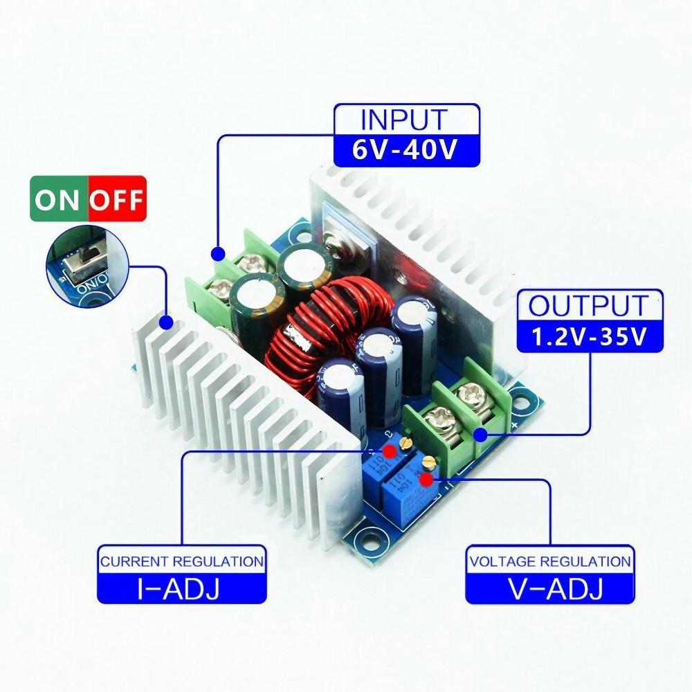 High Precision Programmable DC Power Supply Module, Adjustable Voltage Current Converter, Smart Thermal Control, Overload & Short Circuit Protection, Metal Case for Cooling, Multi-Scenario Power Solution for Commercial Lighting & Industrial Use