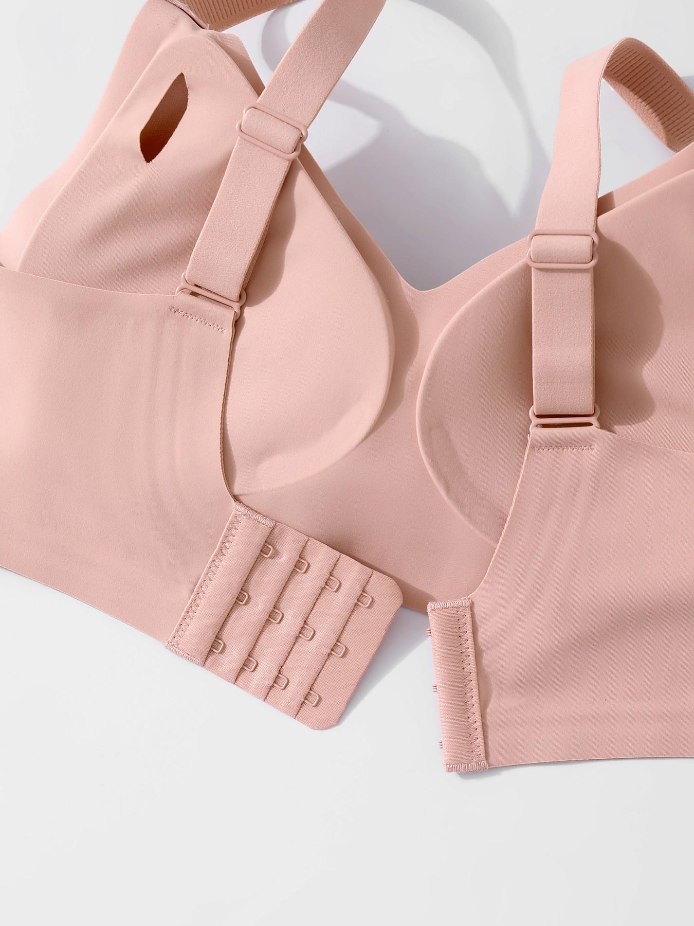 1 Pack / 6 colors, high-quality women's seamless jelly bra, four rows of three hooks, XS-XL sizes, push-up and adjustable sports vest, suitable for daily wear, parties, yoga, comfortable, breathable and skin-friendly, women's non-wire bra.