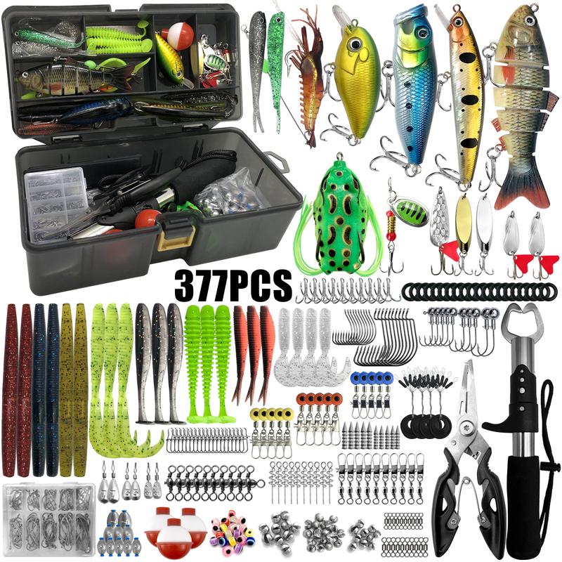 Fishing Lure Set, Crank Bait, Rotary Soft Plastic Worm Triple Hook Fish Hooks Lead Pendant Accessories, Durable Fishing Gear Kit, Artificial Fishing Lure