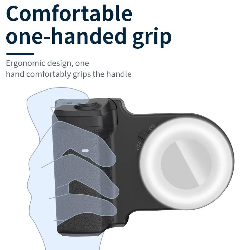 Magnetic Phone Selfie Stick Holder with Camera Bluetooth-compatible Remote Shutter, Adjustable Light, 1/4 Screw Hole, Compatible with Android iPhone