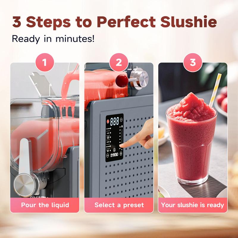 SYINTAO Slushie Machine Valentine’s Gift, 88oz, 6 Preset Programs, No Ice Needed, Rapid Freezing & Auto-Cleaning, Make Slush, Margaritas, Smoothies & Milkshakes for Couples Date Night, Friends & Family Party SYINTAO Slushie Machine Valentine’s Gift, 88oz, 6 Preset Programs, No Ice Needed, Rapid Freezing & Auto-Cleaning, Make Slush, Margaritas, Smoothies & Milkshakes for Couples Date Night, Friends & Family Party