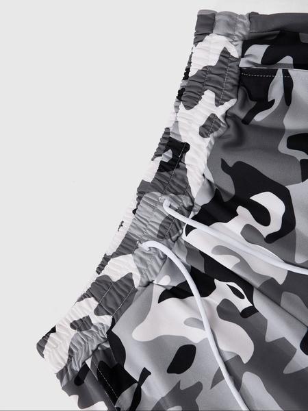 Men's Casual Military Camo Pants, Thorn Print Loose-Fit Drawstring Wide Leg, All-Season Comfortable Fabric, Perfect for Daily Wear