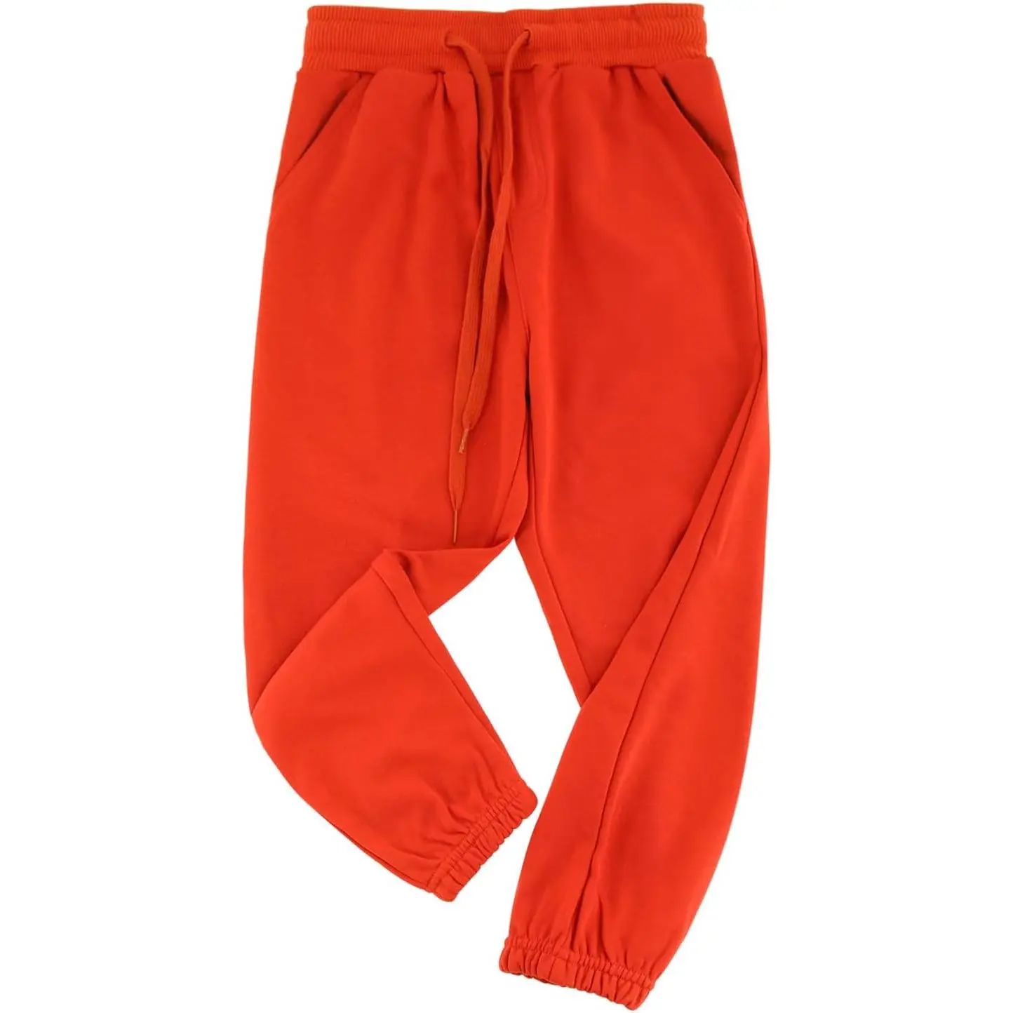 Kids Unisex Cotton Sweatpants Drawstring Plain Jogger Pants for Boys or Girls Age 5-12 Years