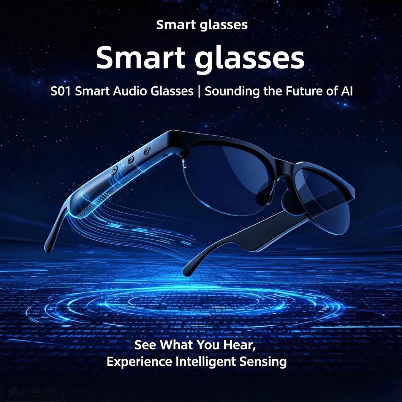 Universal Smart Eyewear, Supports Wireless Calling, Music, Clear HD Lenses, Touch Operation, Works with iOS & Android