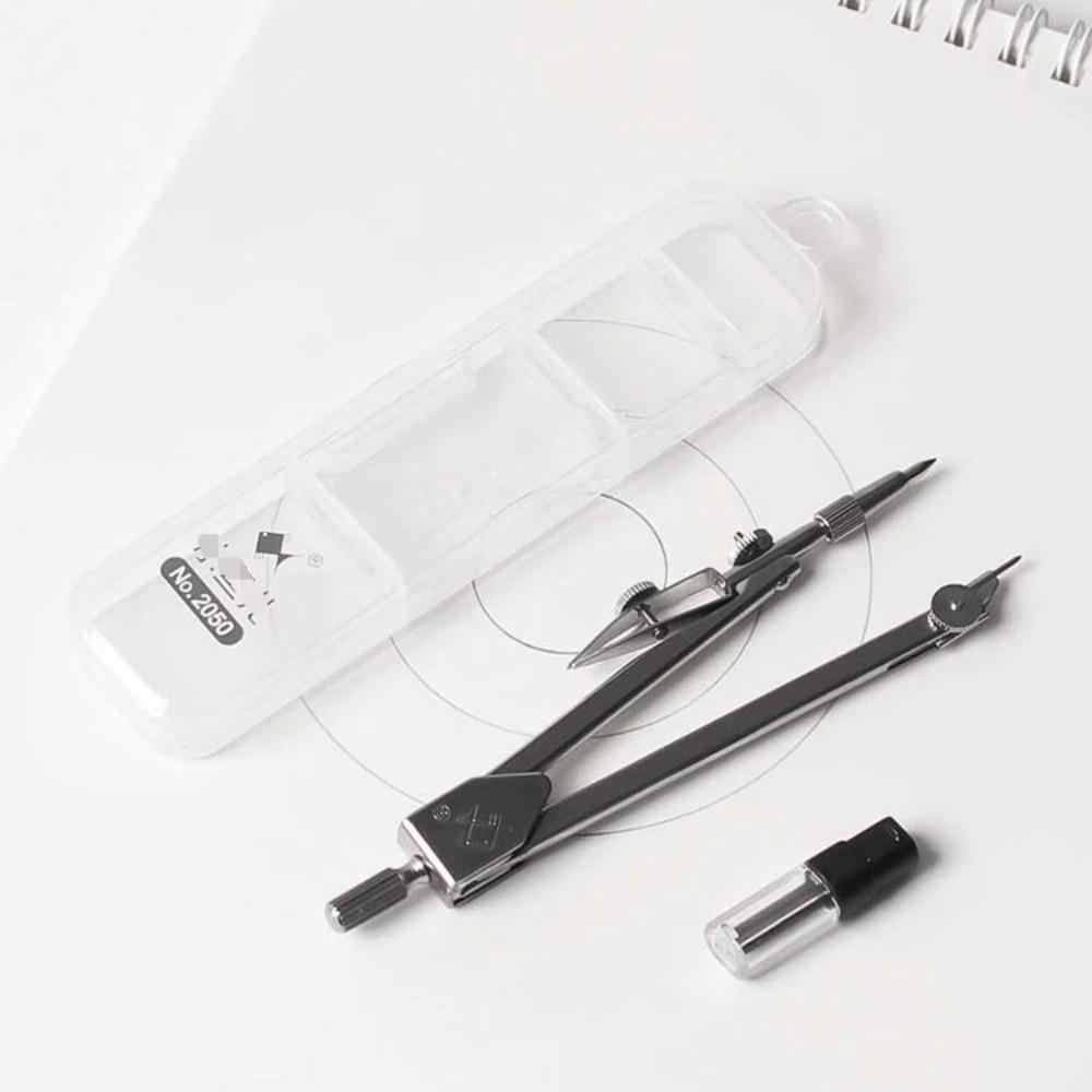 Geometric Precision Metal Compass, Professional Drawing Tool, Locking Adjustable Arm, Pencil Replacement, Ideal for Engineering, Construction, Architecture, Stem Tests, Woodworking