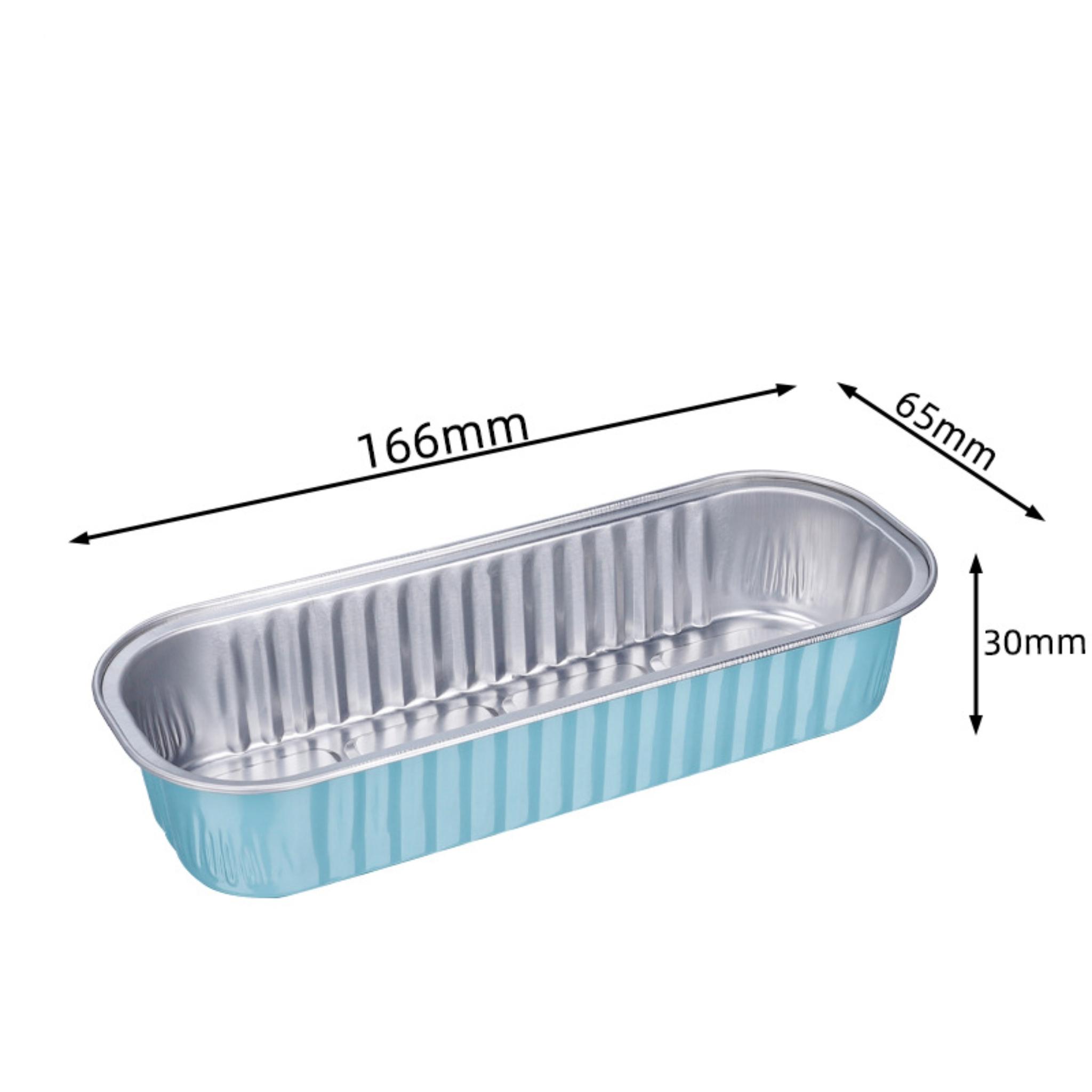 20pcs Long Rectangle Tiramisu Chocolate Packaging Foil Boxes, Aluminum Cake Box Dessert Molds, Disposable Foil Cups for Baking