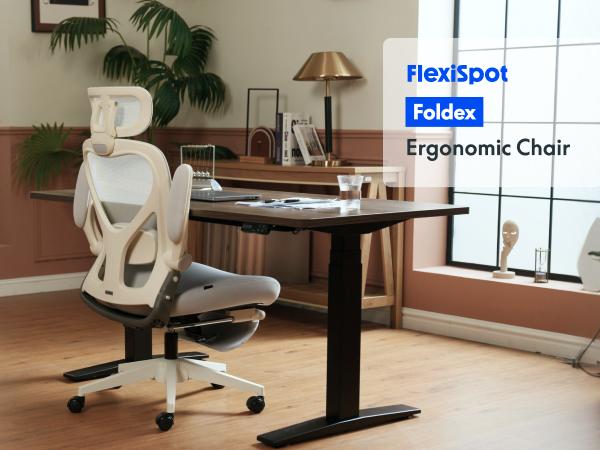 【TikTokShopBlackFriday】Foldex Ergonomic Office Chair, Folding Office Chair for Small Spaces with Lumbar Support, Foam/Mesh Seat，Flip-up Armrests, 3D Headrest, Desk Chairs with Footrest for Work,Video Game
