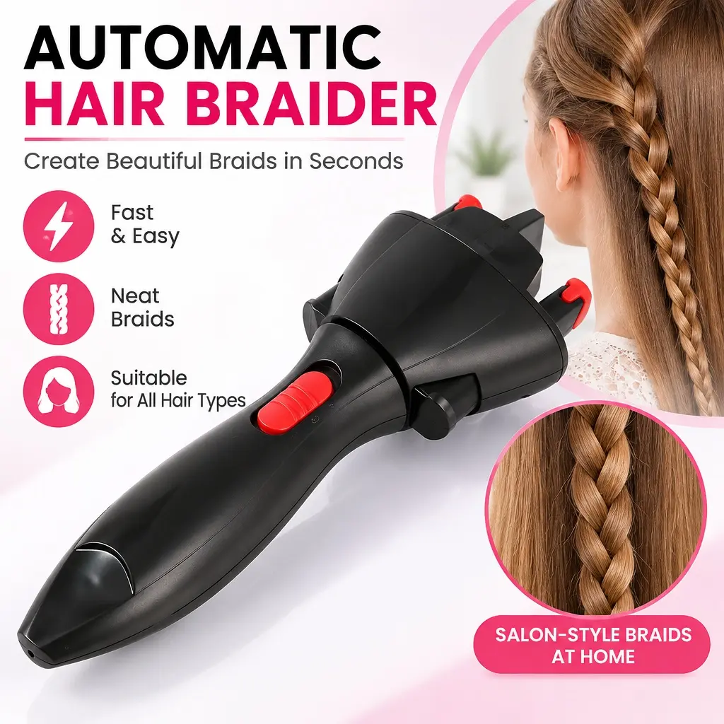USB Electric Automatic Hair Braider, Quick Work Lazy Hair Twister, Handheld DIY Twist Braid Maker, Beauty Accessory for Girls Women Kids,Pre-lit