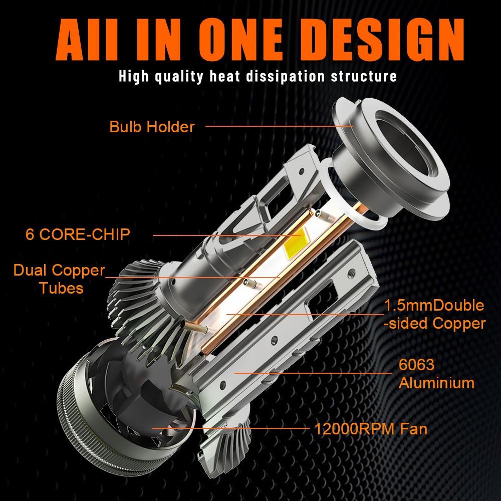 App Control LED Headlights: The smartest headlight upgrade. Adjust 3000K-6000K color and 150W power instantly via smartphone. Best LED bulbs for H11 H7 9005 9006 with Canbus error-free system for night driving.