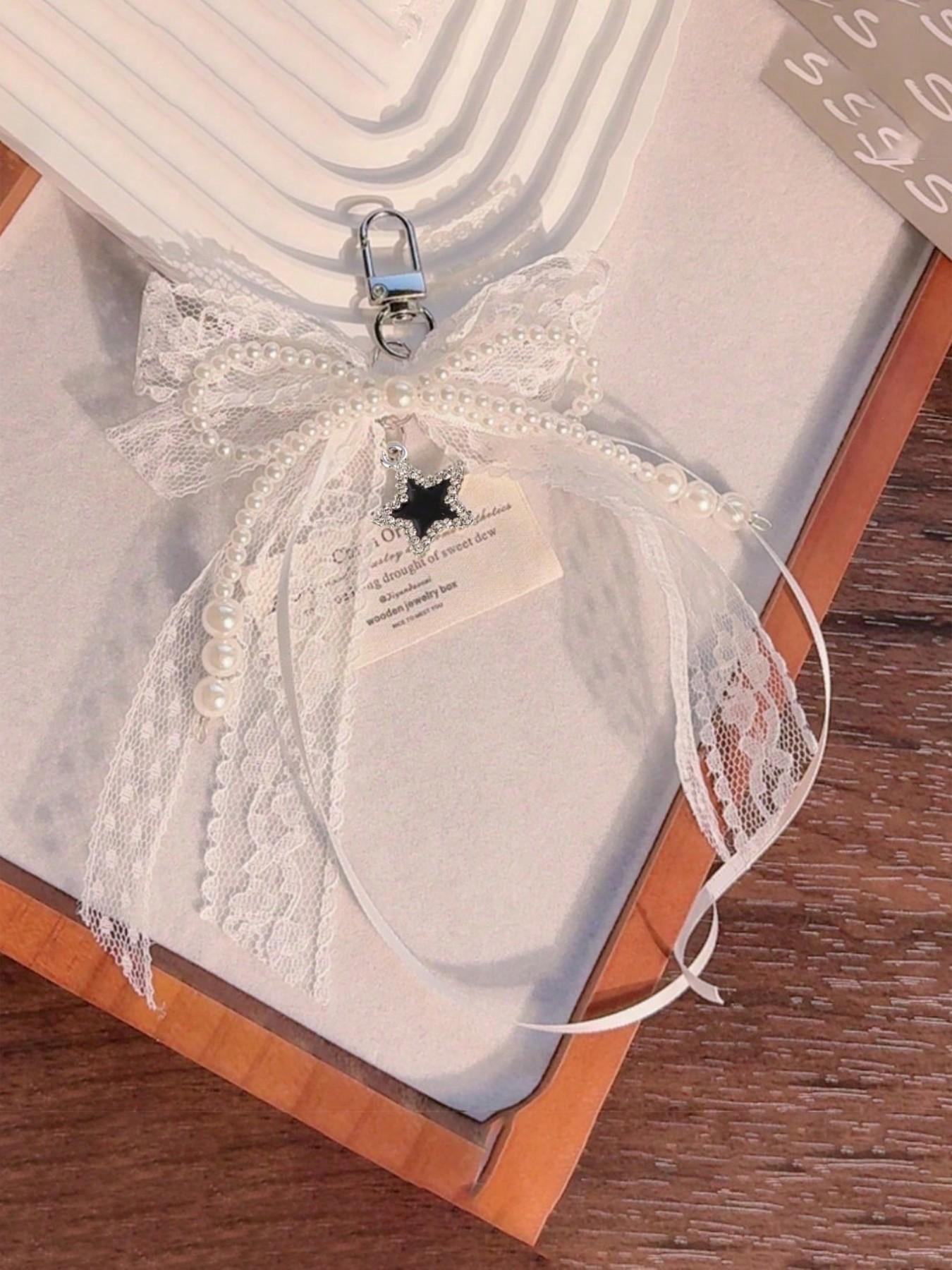 Y2K Cute Lace Butterfly Keychain, Fashionable DIY Bag Accessory, Multifunctional Star Ballet Ribbon, Perfect Gift for Couples and Friends