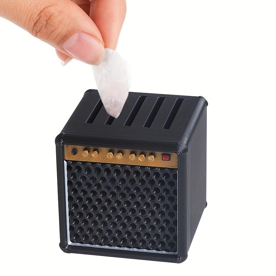 Vintage Guitar Pick Holder Box, Portable Guitar Picks Storage Case, Retro Speaker Design, Gift for Guitar Lovers
