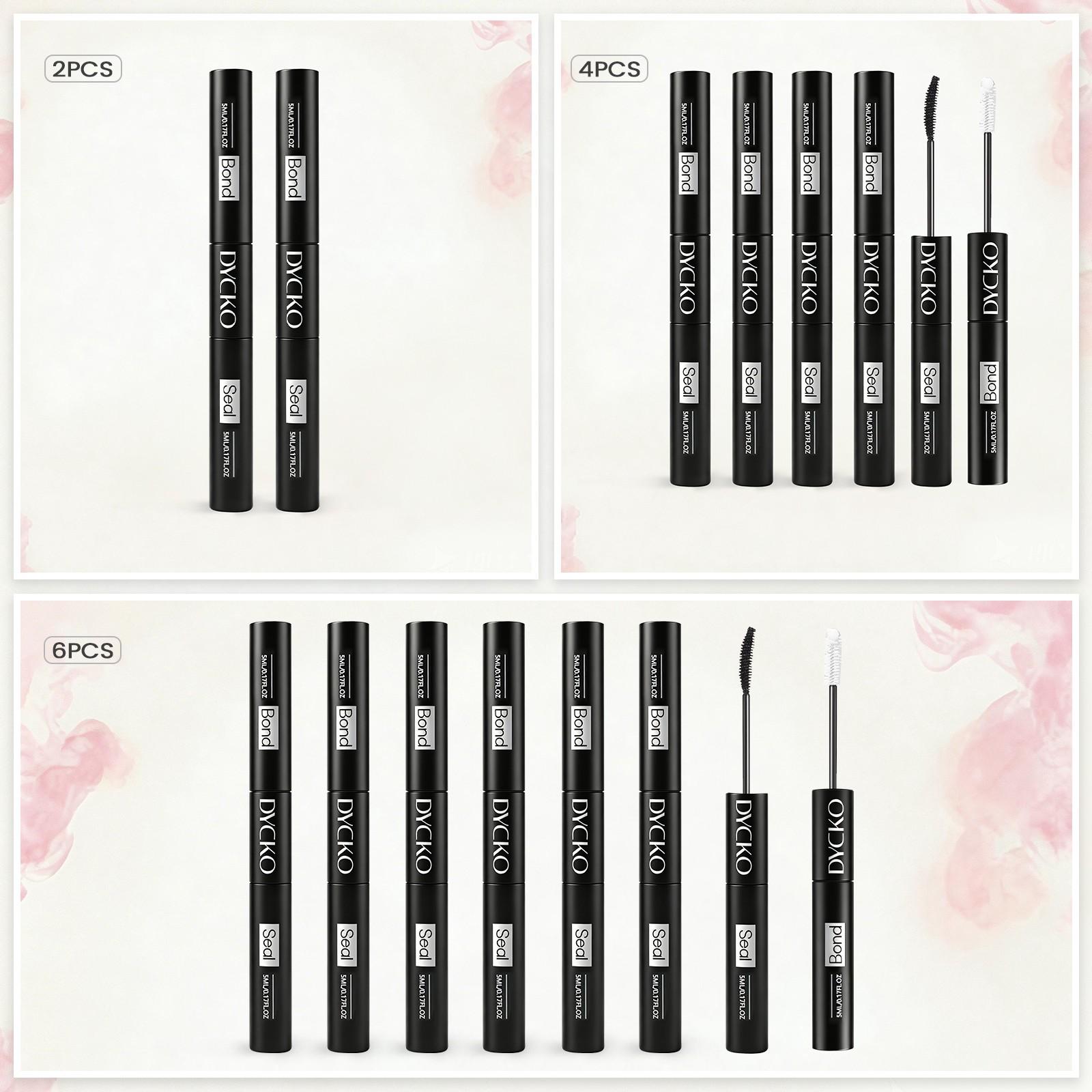 DYCKO Lash Bond and Seal, 72H Strong Hold Waterproof Eyelash Glue for Cluster Lashes, DIY Lash Extension Kit at Home, Beginner Friendly, Vegan & Cruelty Free