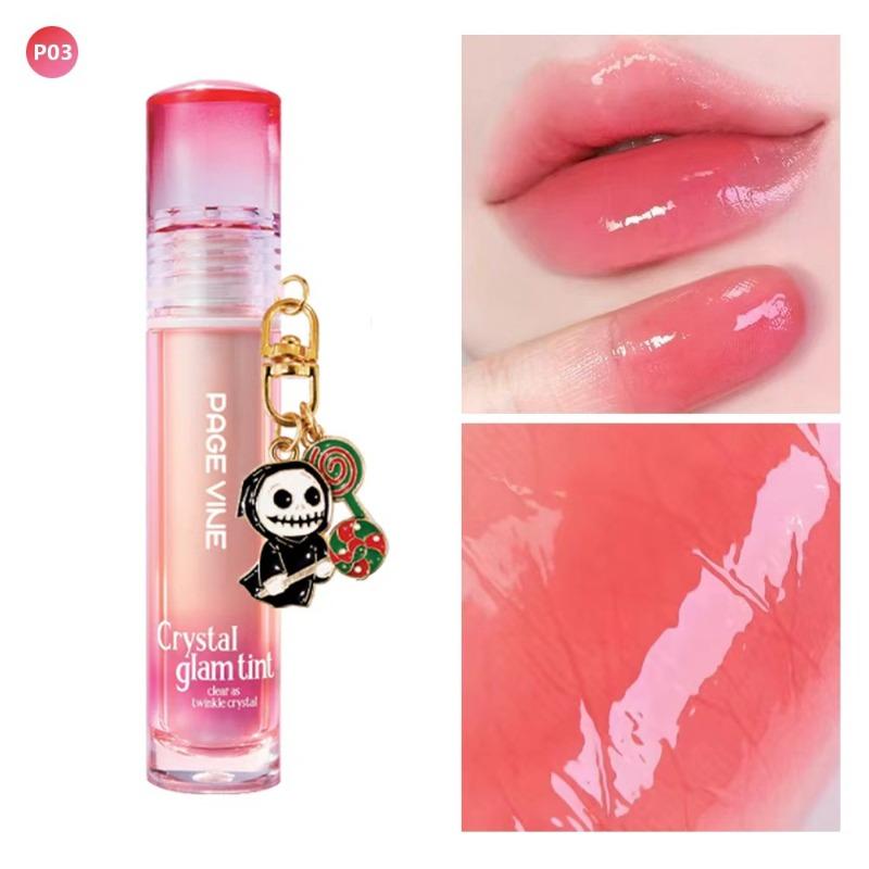 PAGE VINE Mirror Crystal Lip Oil Moisturizing Lip Honey Liquid Lipstick Pure Desire Lip Gloss Non-stick Cup