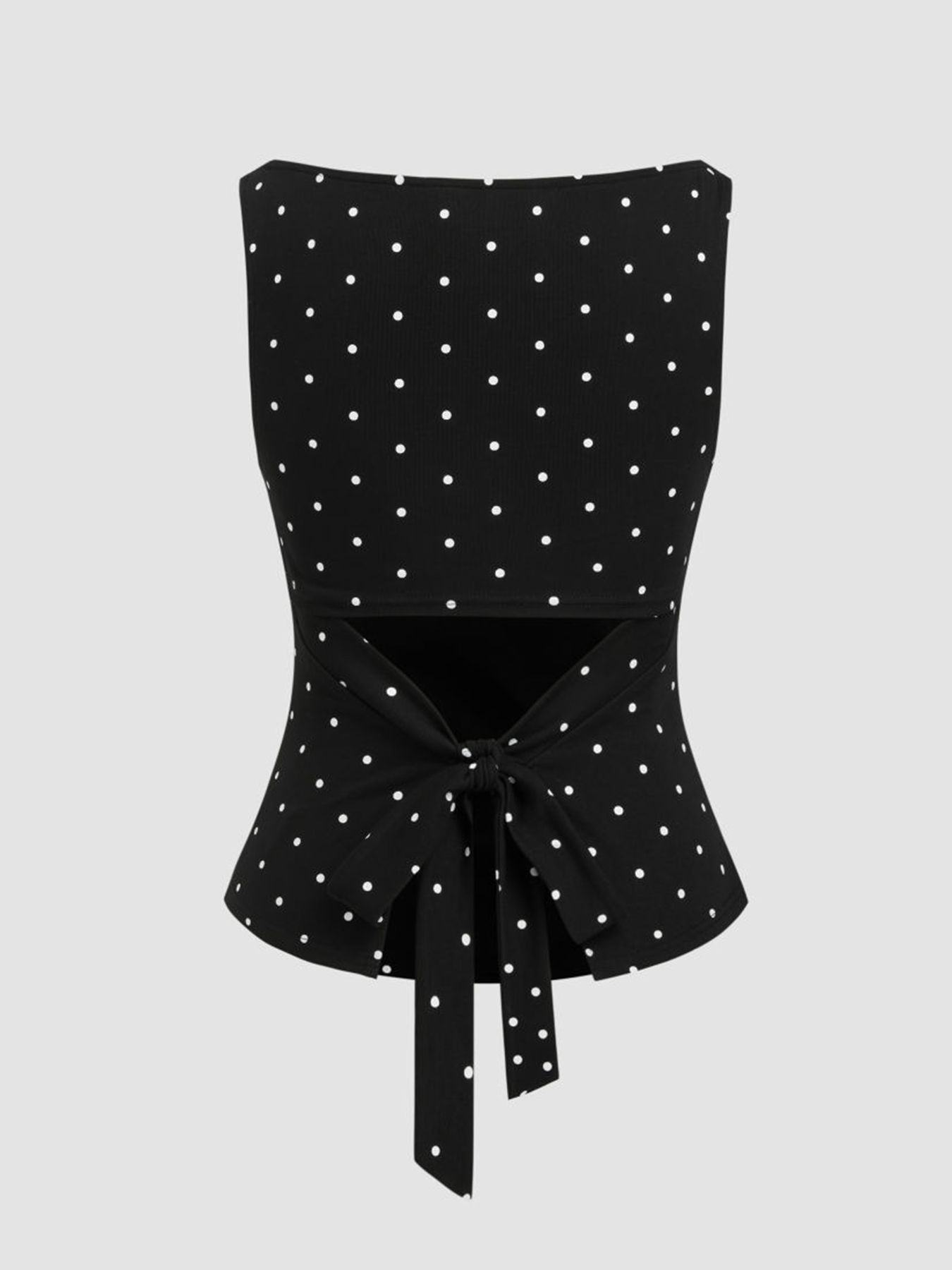 Y2K Women's Polka Dot Tank Top with Tie Back, Sleeveless Bow Detail Design, Stylish and Casual Summer Wear
