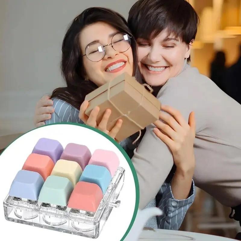 9 Keyboard Button Stress Relief Toy for Ages 6+, Unisex Keychain, Outdoor Stress Relief Tool, Fun and Unique Gift Idea