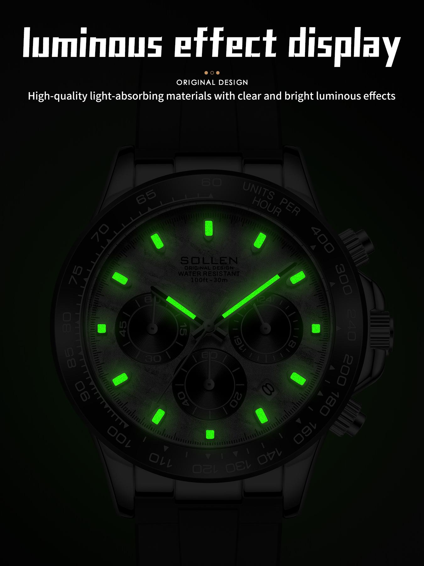 [0407] Luxury Men's Multifunction Quartz Watch – Large Dial Day/Date Display, 24-Hour Chronograph, Water-Resistant Silicone Strap, Modern Sport Design | Premium Gift for Boyfriend, Husband, Christmas, Valentine’s Day, Father’s Day & Anniversaries – 713