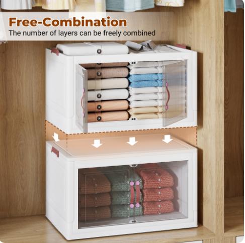 Three-layer plastic folding storage cabinet