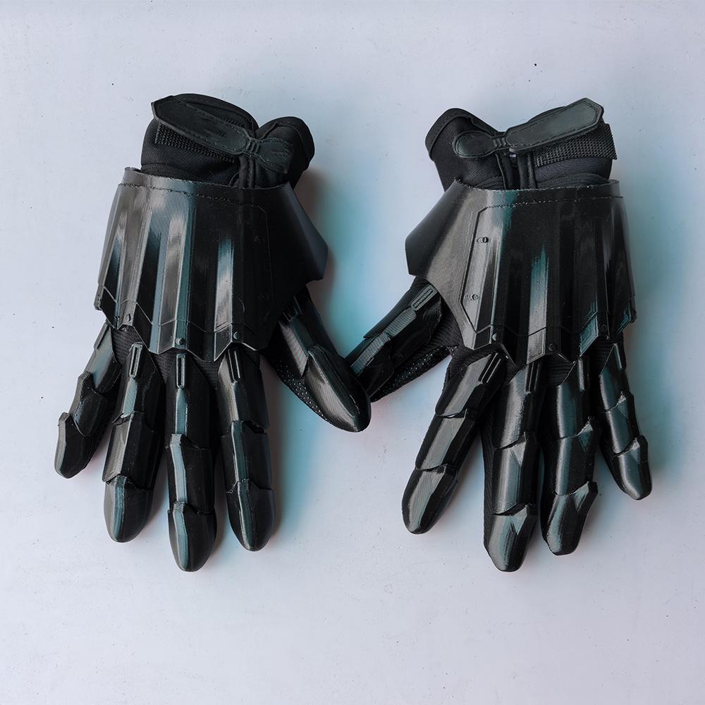 3D Printed Punk Mechanical Gloves, Futuristic Gothic Wearable Hand Armor, Neutral Tech Style Role Play Exoskeleton Gear