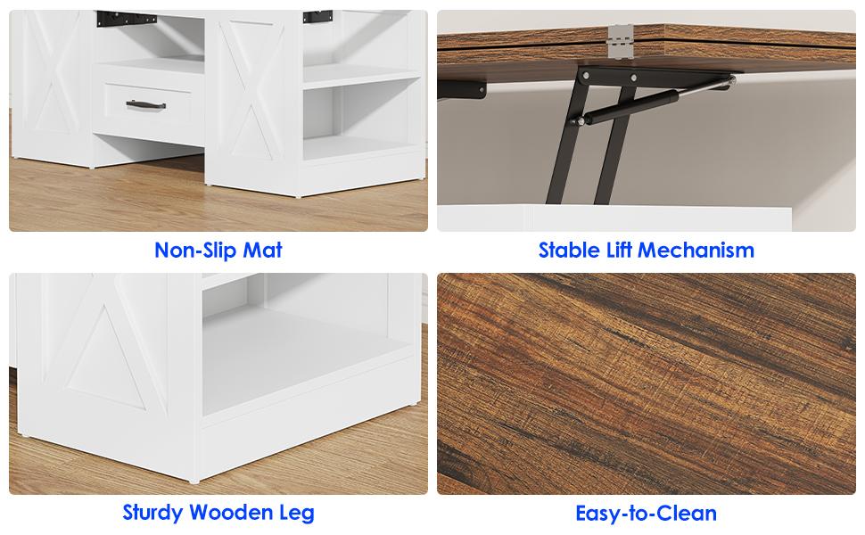 Coffee Table, 39.37" Lift Top Coffee Table with Drawer & Open Storage Shelves, Large Rectangular Farmhouse Living Room Table, Center Table for Living Room, Home Office, Espresso