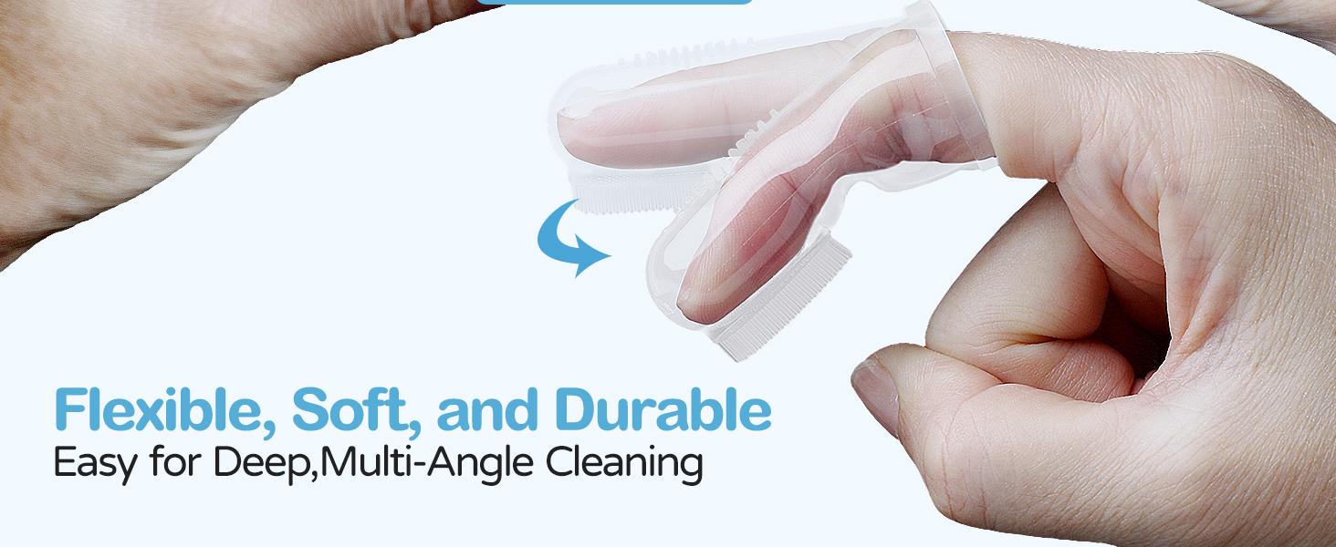 Baby Finger Toothbrush for Training Teething, Newborns Toddler Silicone Baby Toothbrush,Baby Oral Cleaner Massager,2PCS