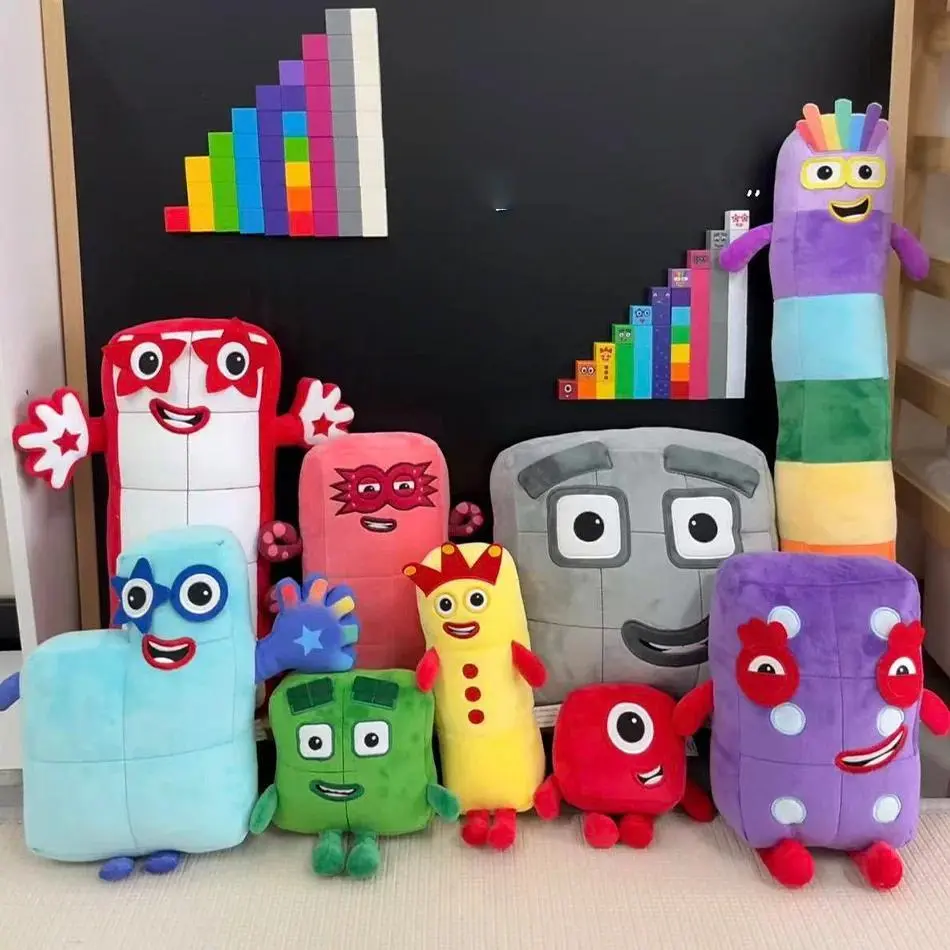 New Cartoon Number Plush Doll - PP Cotton Educational Stuffed Toy for Early Years Kids, Movie & TV Themed Stress Relief Gift, Number Dolls